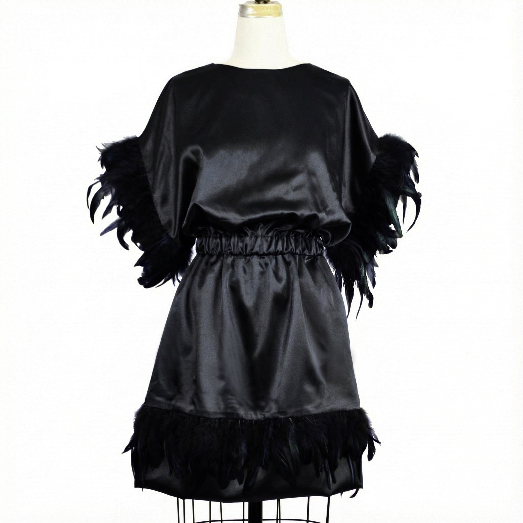 Divine Backless Feather Fringed Dress  the Aesthetik
