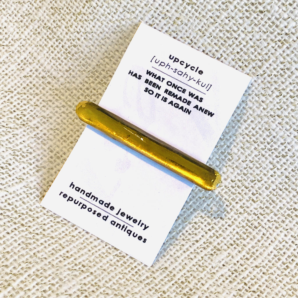 Amber Antique Art Deco Upcycled Glass Tie Bar