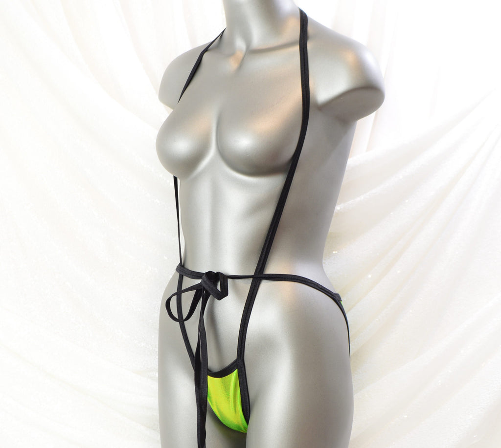 Metallic Green Lycra Swim Suit Bottom